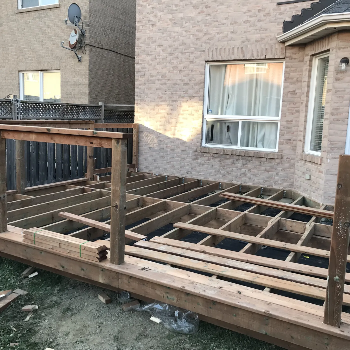 Joists set across the deck frame, Newmarket