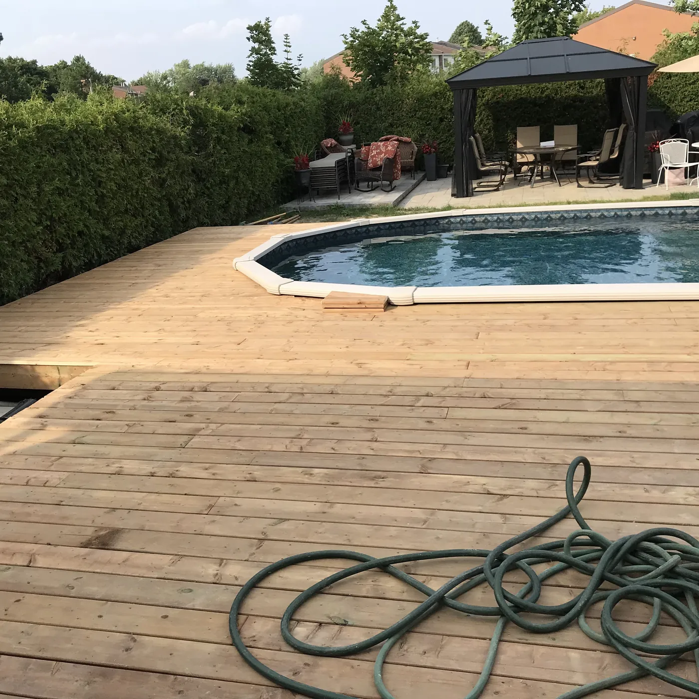 The finished pool deck looking back toward the gazebo, Richmond Hill